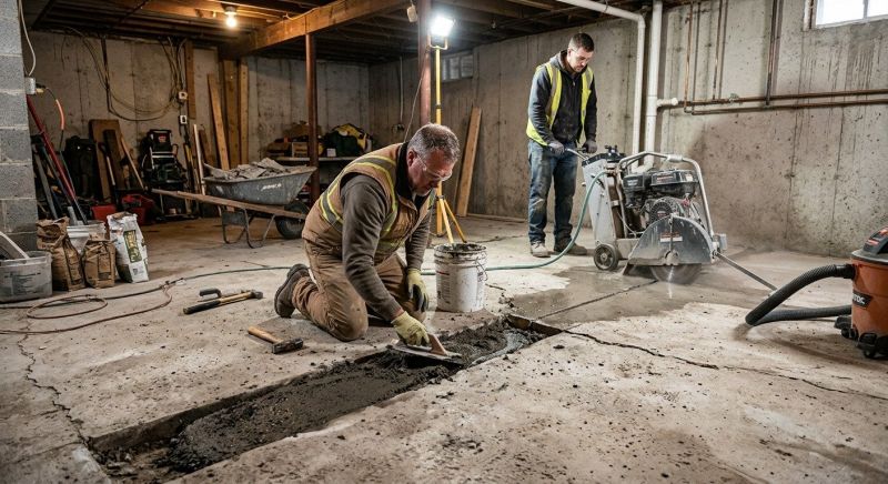 Cracked Basement Floor Repair in Everett, WA