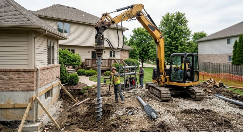 Helical Pile Installation in Everett, WA