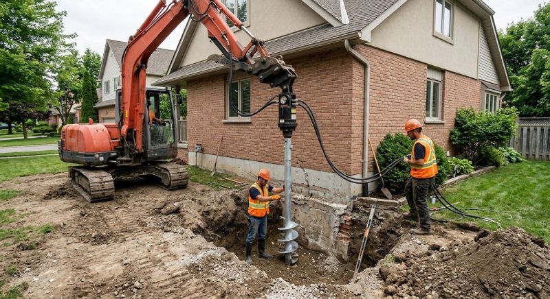 Helical Pile Installation in Everett, WA